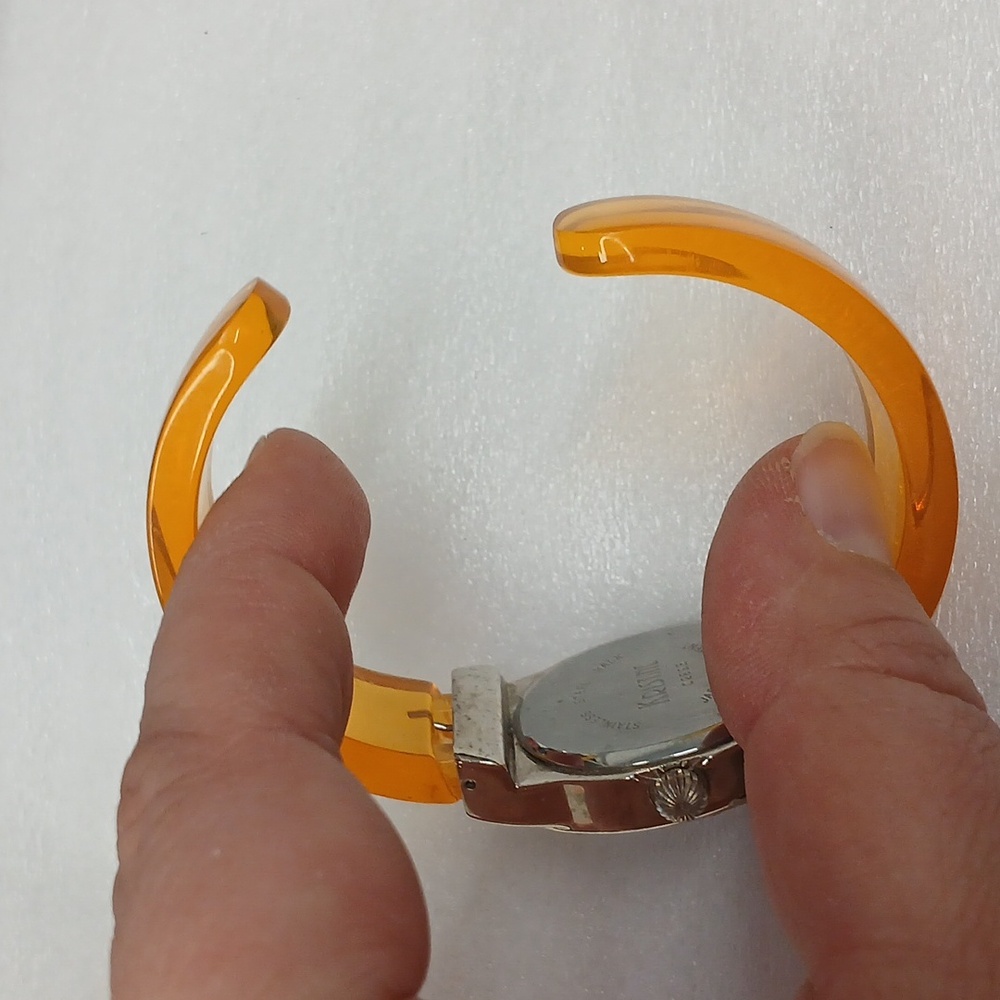 Vintage Y2K Kristine Acrylic and Rhinestone Clamper Watch - Picture 5 of 8